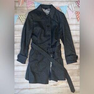 Brooks Brothers 346 Charcoal Trench Coat sz 12 wool